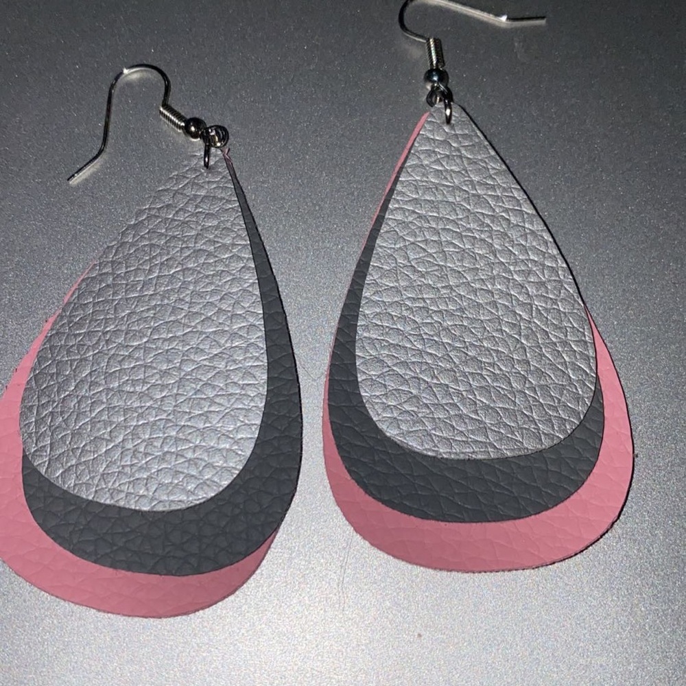Faux leather earrings